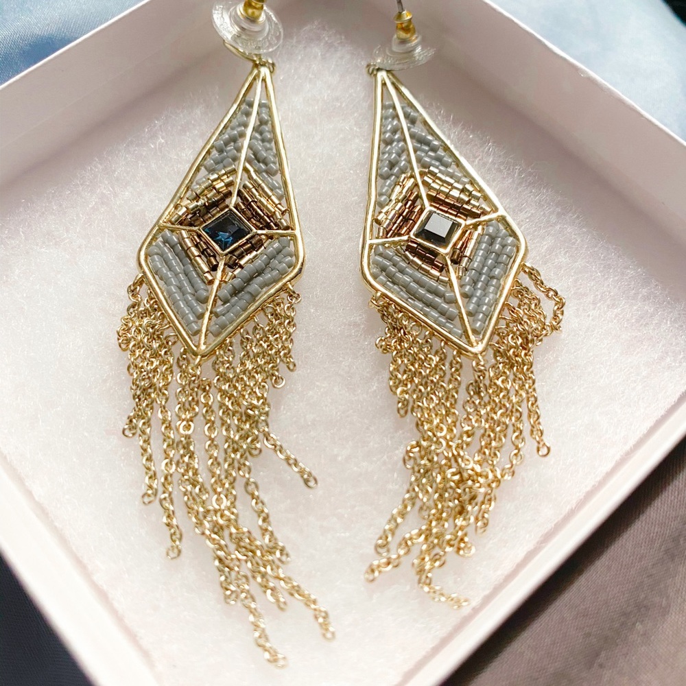 Stella and Dot Aiyana Fringe Chandelier Earrings